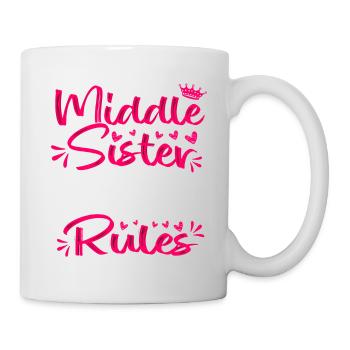 Je suis la sœur du milieu, je suis la raison pour laquelle nous avons des règles - Mug blanc - blanc - Droite
