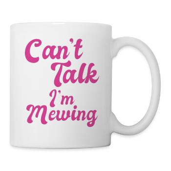 Drôle Meme Ne Peut Pas Parler En Miaulant La Langue Faciale - Mug blanc - blanc - Droite