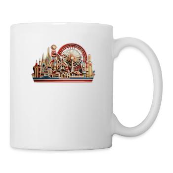Freizeitpark Jahrmarkt Rummelplatz Volksfest - Tasse - Weiß - Rechts