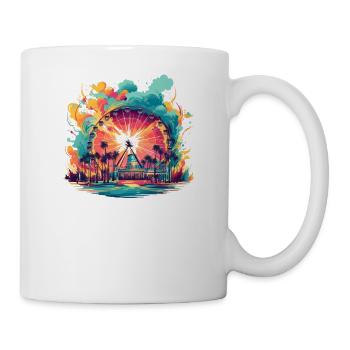 Freizeitpark Jahrmarkt Rummelplatz Volksfest - Tasse - Weiß - Rechts