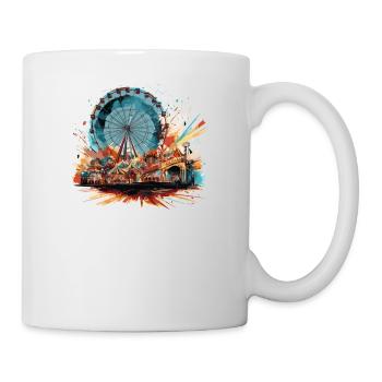 Freizeitpark Jahrmarkt Rummelplatz Volksfest - Tasse - Weiß - Rechts