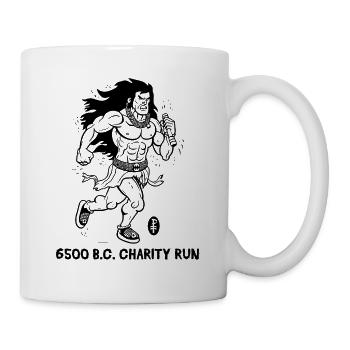 Cartoon Caveman : Jogging de course de charité - Mug blanc - blanc - Droite