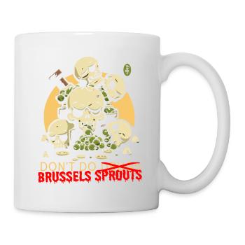 Disgusting Vegetable Skulls: Avoid Brussels Sprouts - Mug - white - Right