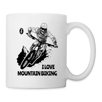J’adore le VTT : une maman vététiste - Mug blanc - blanc - Droite