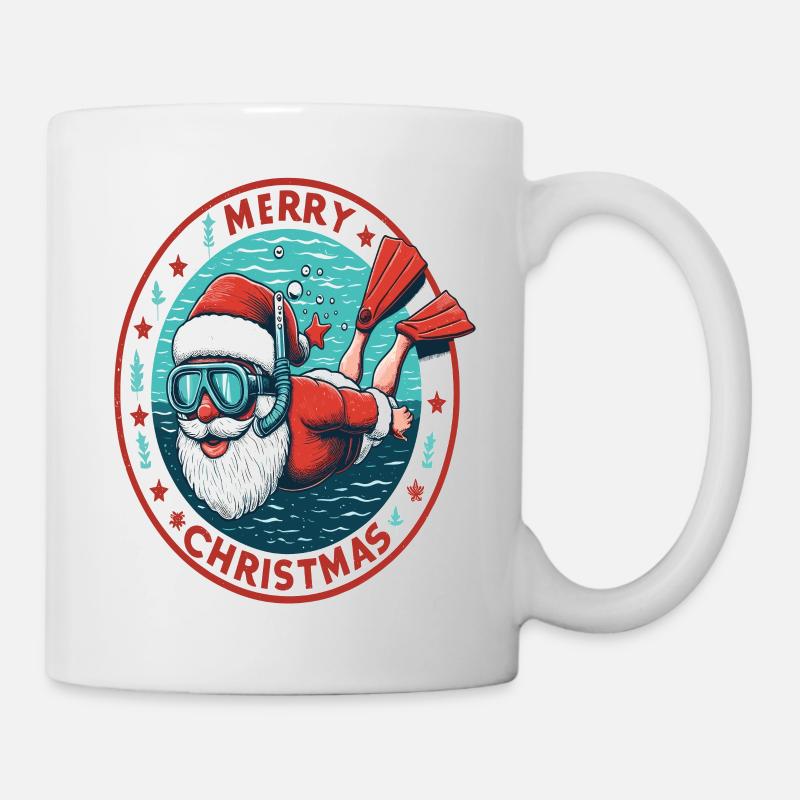 Santa Claus Diving Snorkeling - Mug - white