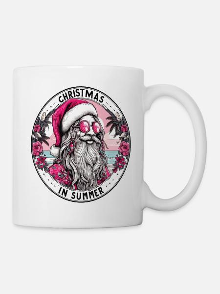 Weihnachtsmann-Hippie - Tasse - Weiß