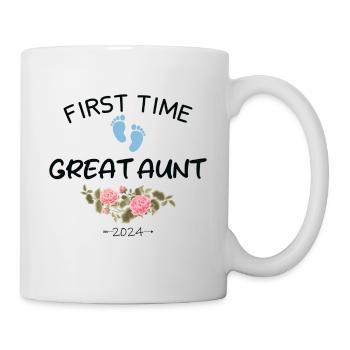 First time Great Aunt 2024 New Baby For Auntie To - Mug - white - Right