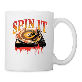 Vinyl Record LP Turntable Retro - Mug - white - Right