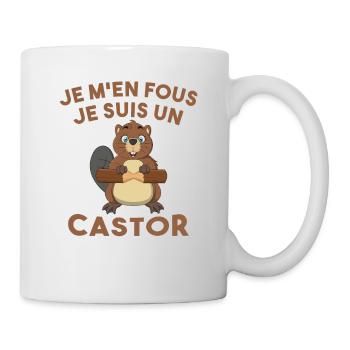 Je M'en Fous Je Suis Un Castor - Castor Doux - Mug blanc - blanc - Droite