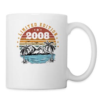 2008 Retro Vintage Geburtstagsgeschenk geboren im Jahr 2008 - Tasse - Weiß - Rechts