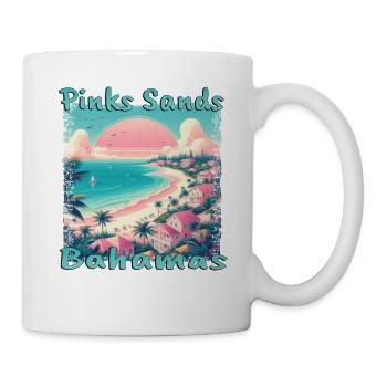 Pink Sands Beach, Bahamas - Grunge Vacation in the Bahamas - Mug - white - Right