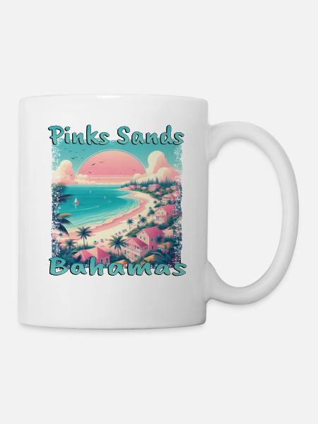 Pink Sands Beach, Bahamas - Vacances grunge aux Bahamas - Mug blanc - blanc