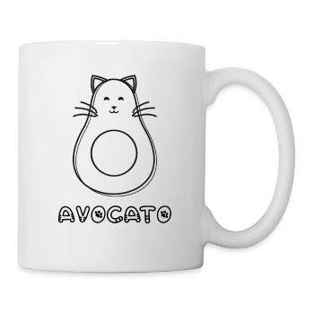 Eine lustige Avocato Katze Avocado Katzen - Tasse - Weiß - Rechts