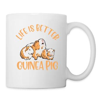 La vie est meilleure avec un cochon d’Inde ou deux ou trois R - Mug blanc - blanc - Droite