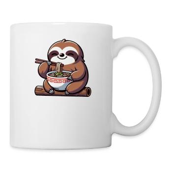 cute sloth eats ramen noodles sloths ramen - Mug - white - Right