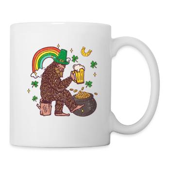 Leprechaun Bigfoot Saint Patricks Day Regenbogen - Tasse - Weiß - Rechts