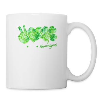 Peace Love Shenanigans Happy Saint Patrick's Day - Mug - white - Right