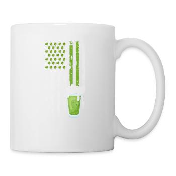 Lucky Green Clover Beer American Flag Happy - Mug - white - Right