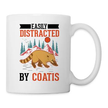 Easily distracted by Coatis Coati - Mug - white - Right