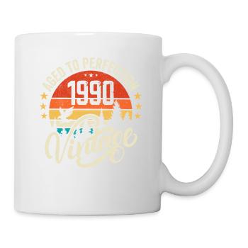 1990 Vintage - Geburtstagsgeschenk 1990 Retro 1990 - Tasse - Weiß - Rechts