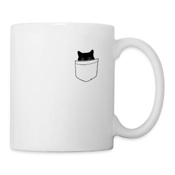 Chats chaton chemise poche propriétaire chaton - Mug blanc - blanc - Droite