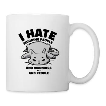 Cute kitty cat owner morning grumpy cats - Mug - white - Right