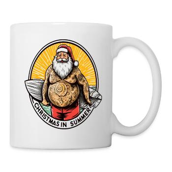 Weihnachten im Sommer Weihnachten im Juli Surfen - Tasse - Weiß - Rechts