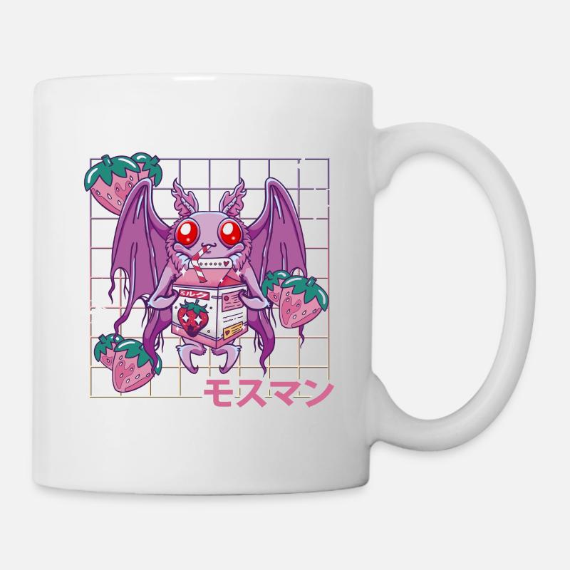 Mothman Strawberry Milk Shake - Tasse - Weiß