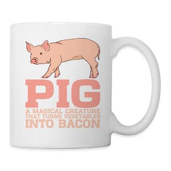 Pig, A Creature That Turns Vegetables Into Bacon 7 - Mug - white - Right