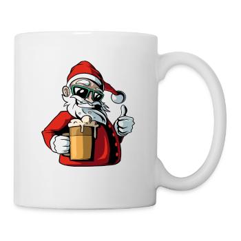 Santa Claus mit Bier Weihnachten - Tasse - Weiß - Rechts