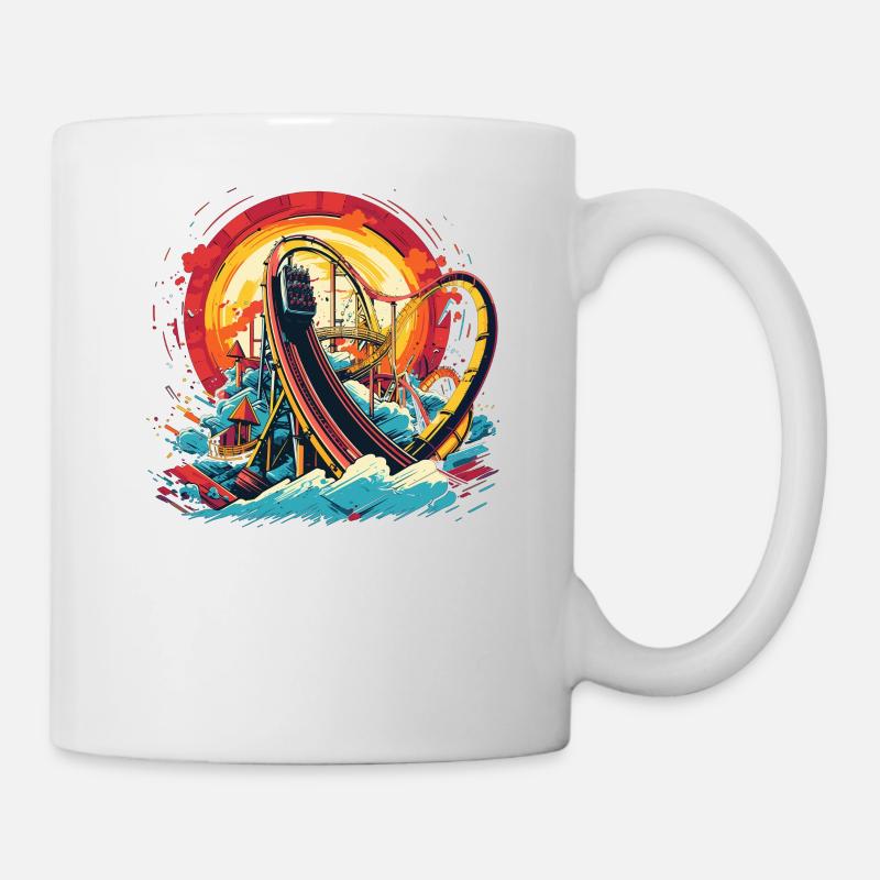 Amusement Park, Fair, Fairground, Funfair - Mug - white