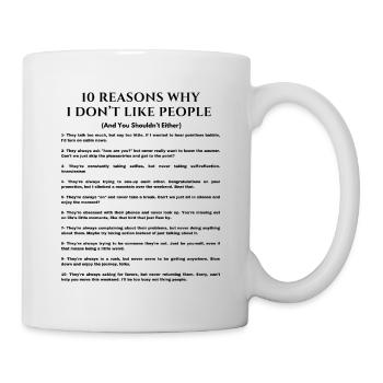 Reasons Why I Don't Like People in English Spruc - Mug - white - Right
