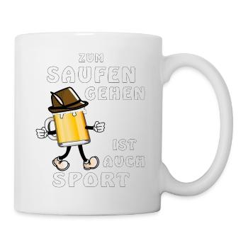 ZUM SAUFEN GEHEN IST AUCH SPORT - Tasse - Weiß - Rechts