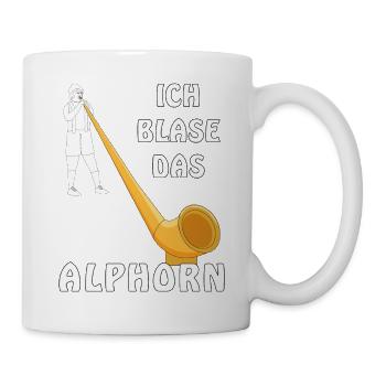 ICH BLASE DAS ALPHORN - Tasse - Weiß - Rechts