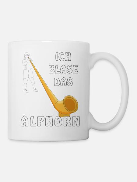 ICH BLASE DAS ALPHORN - Tasse - Weiß