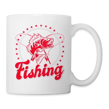 Fishing, Angler, Fisherman Fishing and Pike Fishing - Mug - white - Right