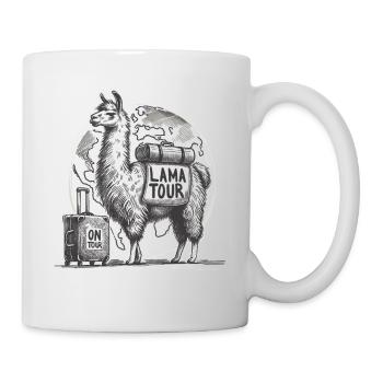 Lama on Tour: Abenteuerlustig unterwegs - Tasse - Weiß - Rechts