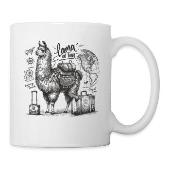 Lama globe-trotter : en voyage autour du monde - Mug blanc - blanc - Droite