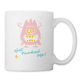 Get Funked Up: Pinkes verrücktes Monster - Tasse - Weiß - Rechts