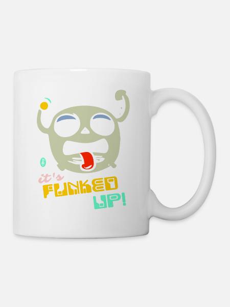 Funk It Up The Disco Funk, Cartoon Funky Music - Mug - white