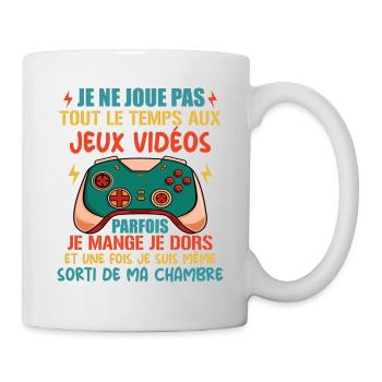 Accro Aux Jeux Vidéo Idée Cadeau Pour Ado Gamer - Mug blanc - blanc - Droite