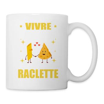 Vivre D'amour Et De Raclette Cadeau Humour Fromage - Mug blanc - blanc - Droite