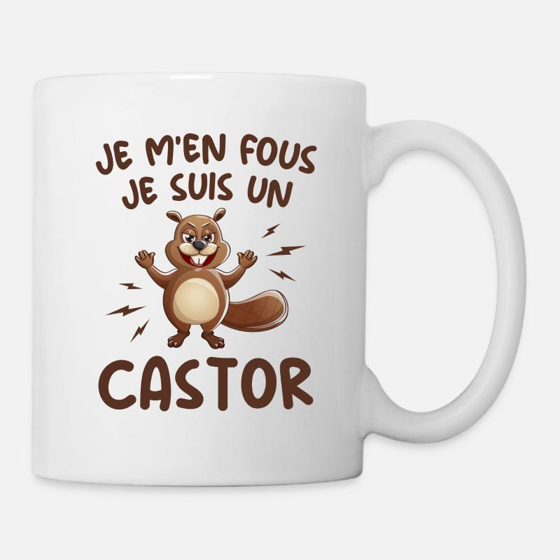 Je M'en Fous Je Suis Un Castor - Castor Doux - Mug blanc - blanc
