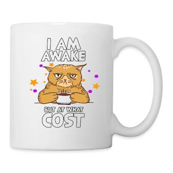 Spätaufsteher-Katzenfan-Morgenmuffel-Katzenbesitze - Tasse - Weiß - Rechts