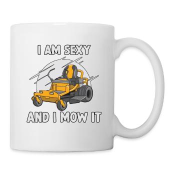 Garden motif lawn mower funny gardener saying - Mug - white - Right