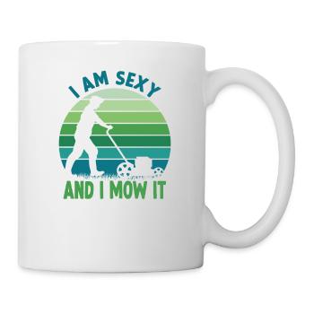 Garden motif lawn mower funny gardener saying - Mug - white - Right