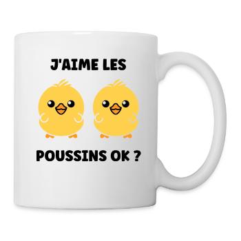 J'aime les poussins - Mug blanc - blanc - Droite
