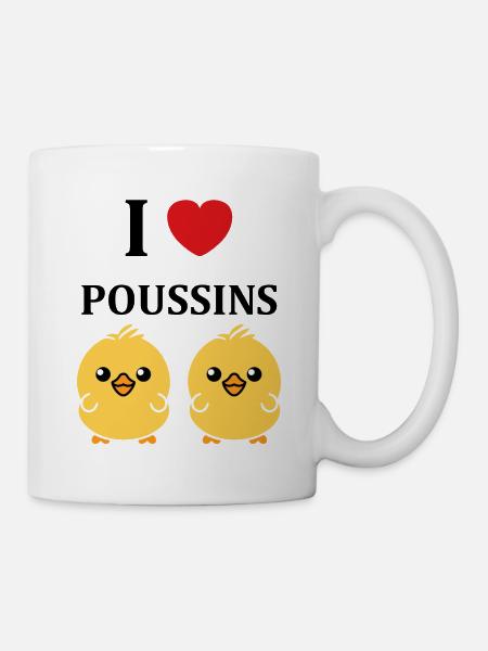 J'aime les poussins - Mug blanc - blanc
