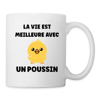La vie est meilleure avec un poussin - Mug blanc - blanc - Droite