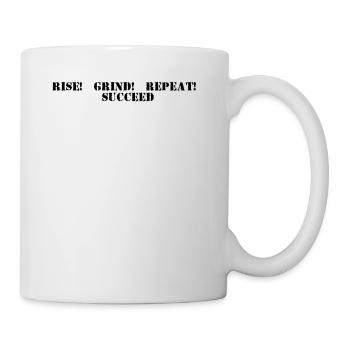 Fitness - Rise, grind, repeat, succeed - Tasse - Weiß - Rechts